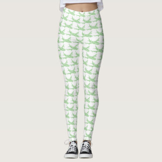Green Snowflake Aeroplane - Leggings
