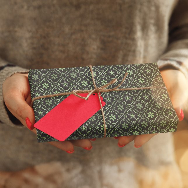 Green Snowflake Christmas pattern Tissue Paper (Green snowflake pattern tissue paper. )