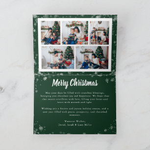 Green Snowflake Christmas Photo Card