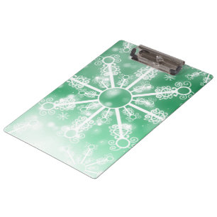 Green Snowflake Clipboard
