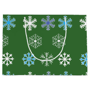 Green Snowflake Large Gift Bag