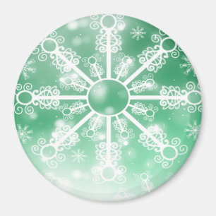 Green Snowflake Magnet