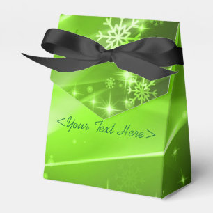 Green Snowflake Pattern Christmas Favour Box