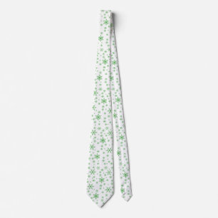 Green Snowflake Pattern Tie