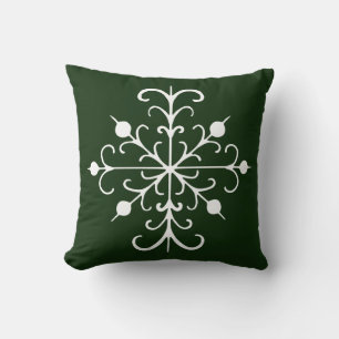 Green Snowflake Pillow