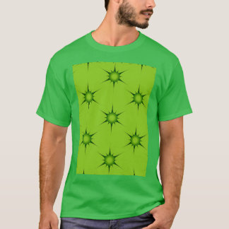Green Snowflake Polish Pottery Inspired Pattern T-Shirt