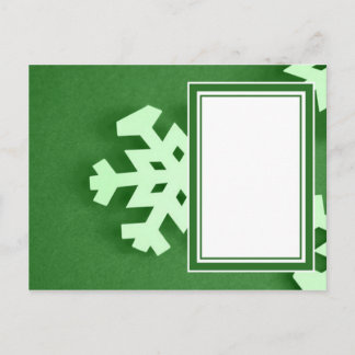 Green Snowflake Postcard