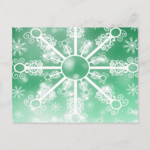 Green Snowflake Postcard
