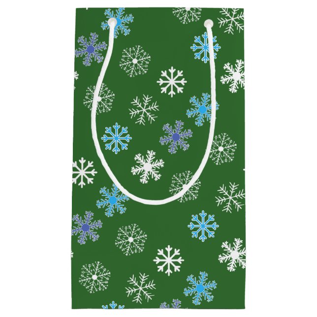 Green Snowflake Small Gift Bag (Front)