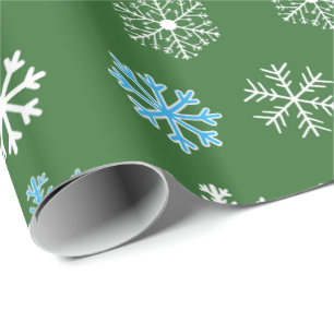 Green Snowflakes Wrapping Paper