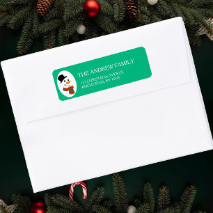 Green Snowman Christmas Adress