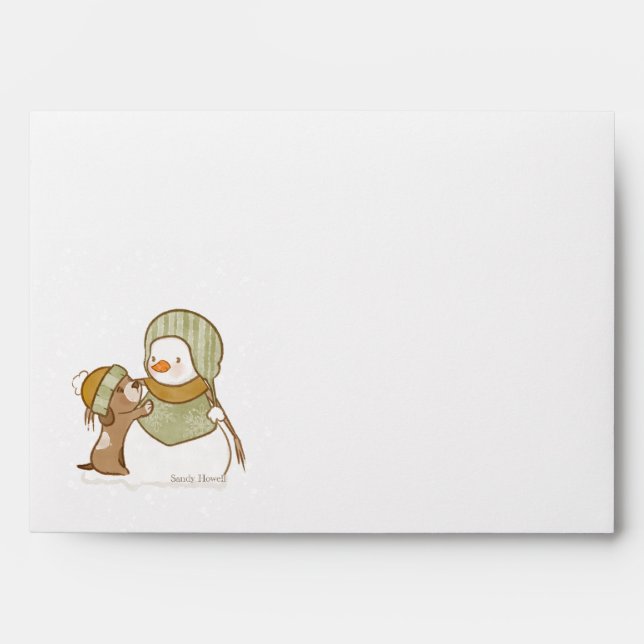 Green Snowman Envelope (Front)