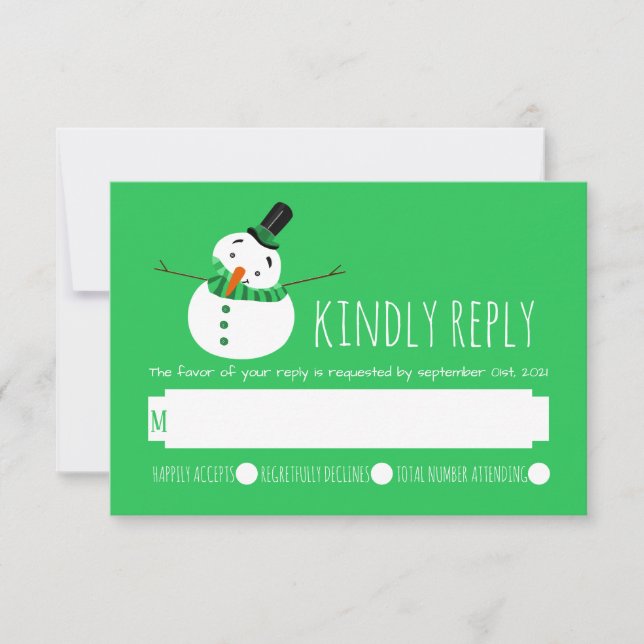 Green Snowman RSVP (Front)