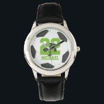 Green Soccer Ball Jersey Number Watch<br><div class="desc">Sports themed design perfect for boys and girls of all ages.</div>