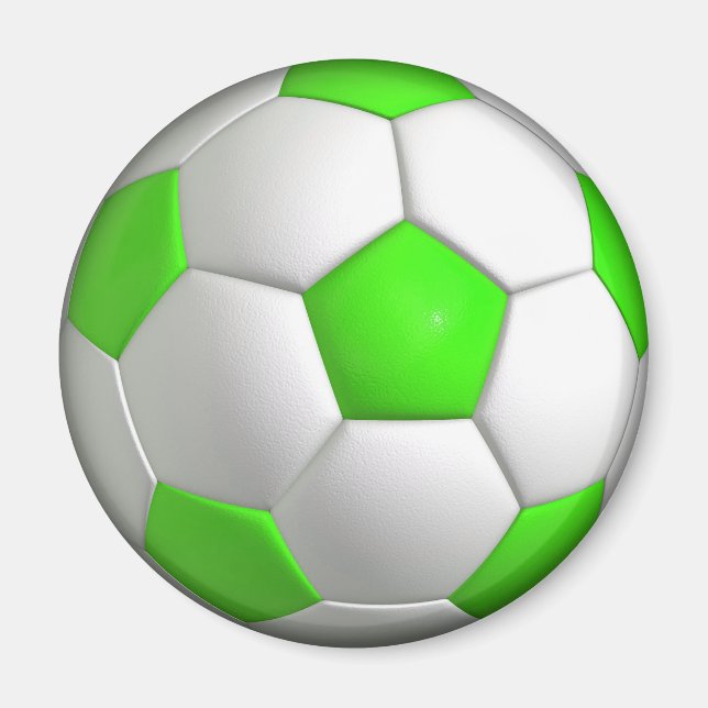Green Soccer Ball Magnet (Front)