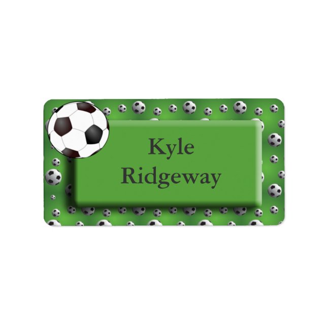 Green Soccer Ball Name Label (Front)