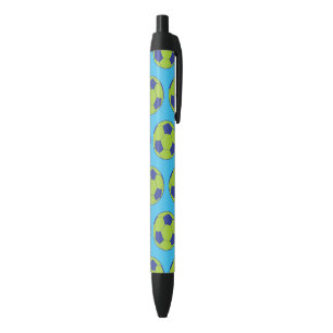 Green Soccer Balls Sports Lovers Football Players Black Ink Pen