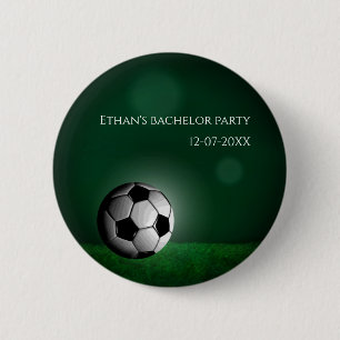 Green Soccer Birthday / Bachelor Party 6 Cm Round Badge