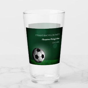 Green Soccer Birthday / Bachelor Party Glass