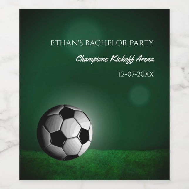 Green Soccer Birthday / Bachelor Party Wine Label (Single Label)
