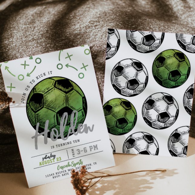 Green Soccer Birthday Invitation (Creator Uploaded)