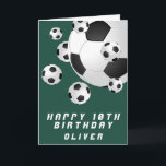 Green Soccer Football Ball Boy Happy Birthday Card<br><div class="desc">Green Soccer Football Ball Boy Happy Birthday Card. Personalize with your name and make a cool birthday greeting card for a soccer football player or soccer football fan.</div>