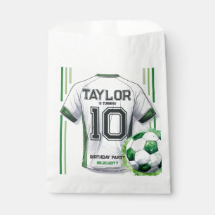 Green Soccer Sports Boy Jersey Kids Birthday Party Favour Bags