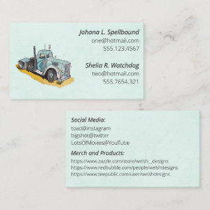 Green Social introduction calling card-semi Business Card
