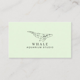 Green Soft Low Poly Aquarium Fish Whale Business Card