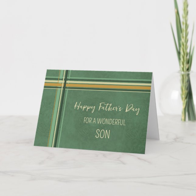 Green Son Happy Father's Day Card (Front)