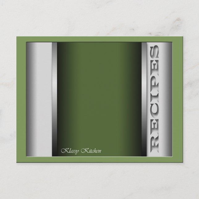 Green Sophisticated Recipe Cards (Front)