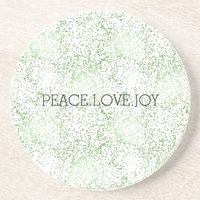 Green Sparkle Dots Gold Glitz      Coaster (Front)