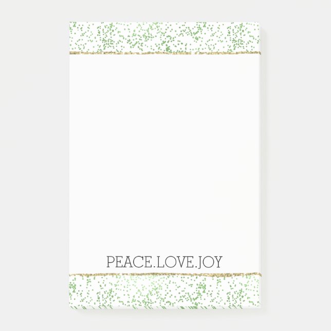 Green Sparkle Dots Gold Glitz     Post-it Notes (Front)