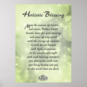 Green Sparkle Holistic Blessing Poster
