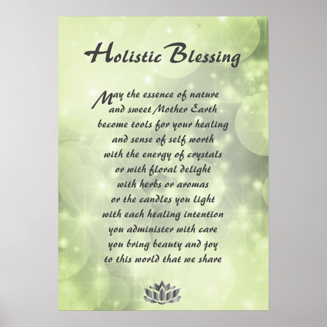 Green Sparkle Holistic Blessing Poster (Front)