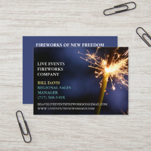 Green Sparkler July 4th Store Sales Fireworks Business Card