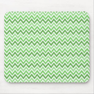 green Sparkles & Glitter chevron pattern Mousepad