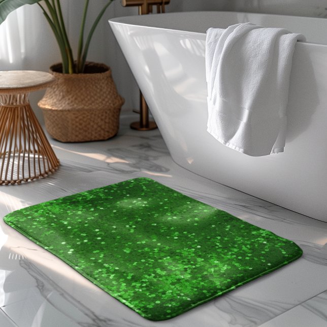 Green sparkling glitter pattern bath mat (Creator Uploaded)