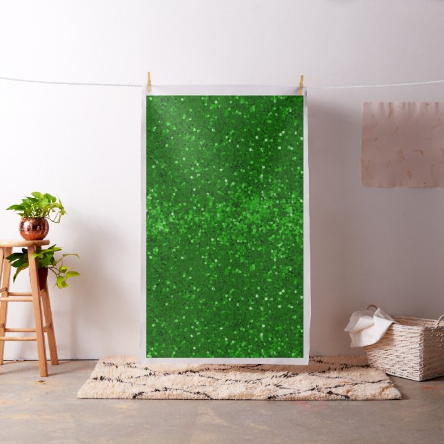 Green sparkling glitter pattern fabric (In Situ)