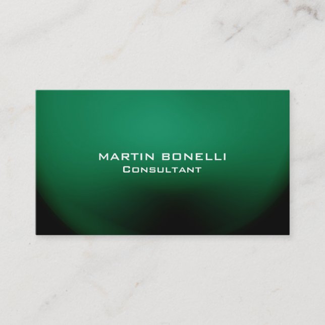 Green Special Unique Plain Clean Business Card (Front)