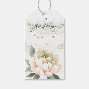 Green Speckled Peony Gift Tags