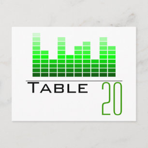 Green Spectrum Analyzer Table Number Postcard