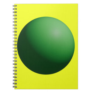 Green Sphere on Yellow Notebook