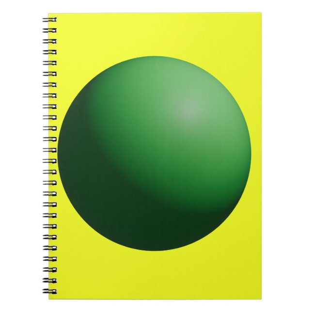 Green Sphere on Yellow  Notebook (Front)