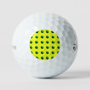 Green Spheres on Yellow  Golf Balls