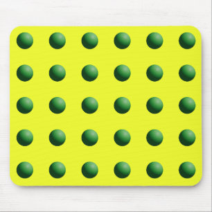 Green Spheres on Yellow Mouse Pad