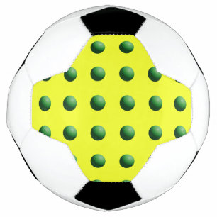 Green Spheres on Yellow  Soccer Ball