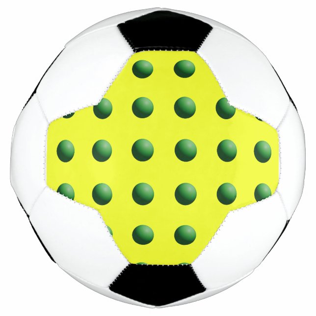 Green Spheres on Yellow  Soccer Ball (Front)