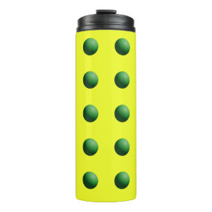 Green Spheres on Yellow Thermal Tumbler
