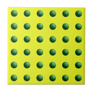 Green Spheres on Yellow Tile